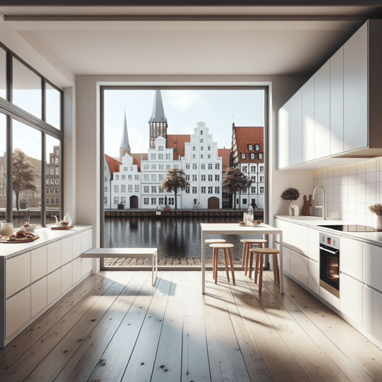 weiße Freistehende Küche-Lübeck