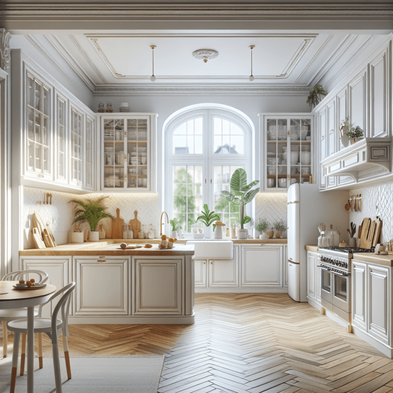 weiße Küche im Art-Deco-Stil-Lübeck