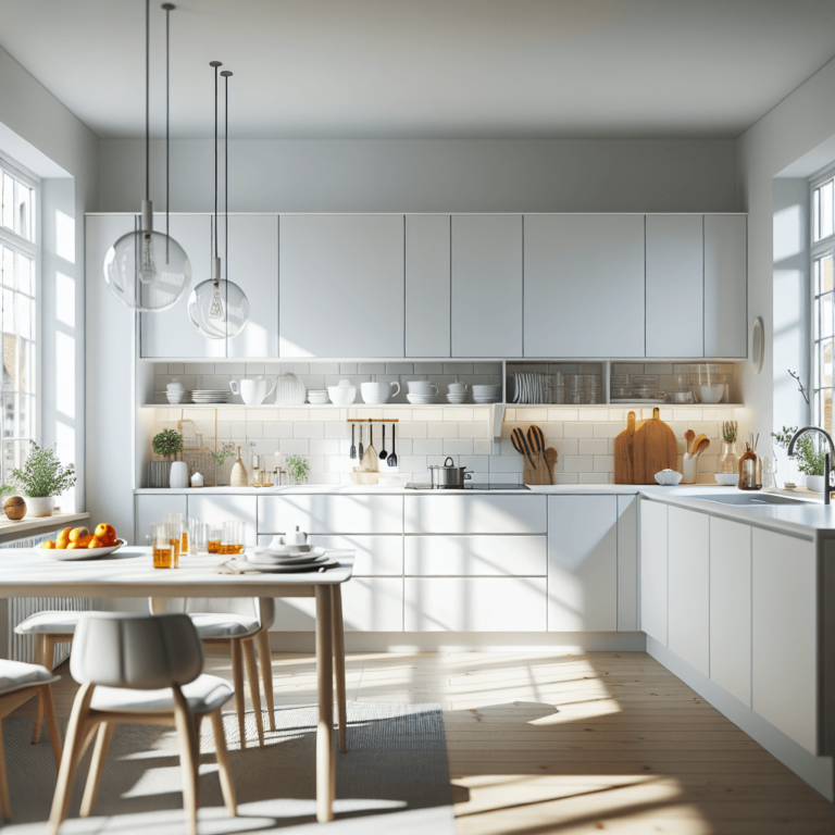 weiße Küche im skandinavischen Stil-Lübeck