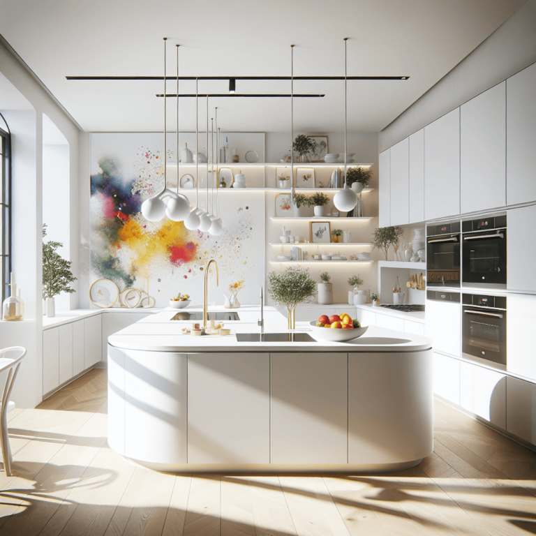 weiße Küche in U-Form-Lübeck