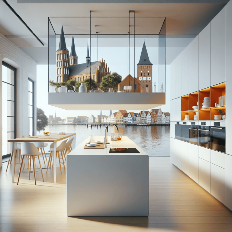 weiße Schwebende Küche-Lübeck