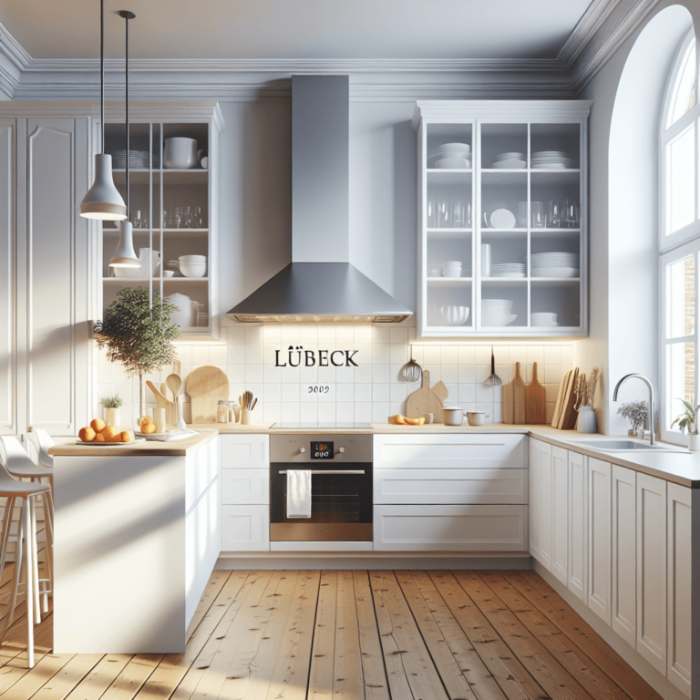 weiße einzeilige Küche-Lübeck